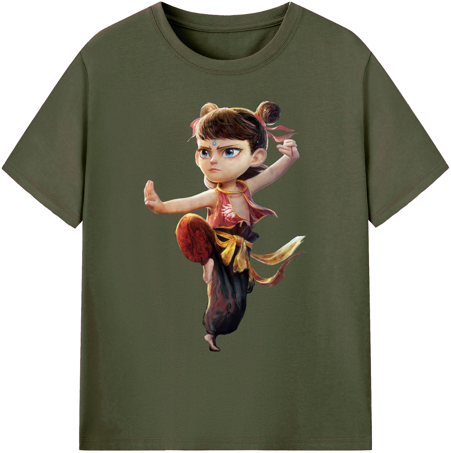 （画像用） Ne Zha 2 ナタ 魔童の大暴れ 綿100％ メンズ半袖Tシャツ｜肌触りやわらか＆通気性